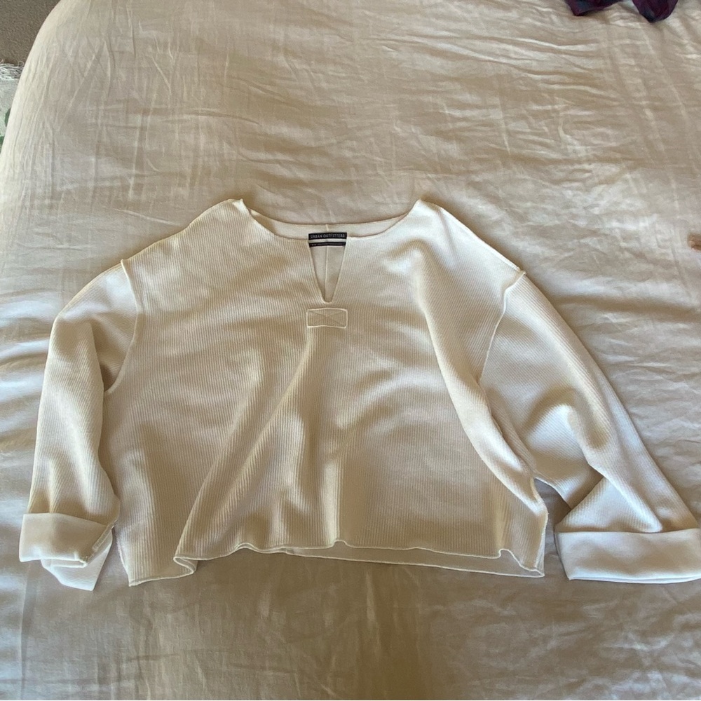 Cropped white sweater